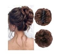 Chignon da donna Chignon sintetico Chignon disordinato Artiglio Clip in un pezzo di capelli Capelli ricci ondulati Chignon Coda di cavallo Estensioni Scrunchie Posticci for le donne Estensione del pan