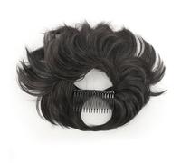 Chignon da donna Chignon spettinato Pezzo for capelli lisci naturali Pettine laterale Clip in Chignon regolabile Pezzo for capelli sintetico for donna Pezzo di capelli disordinato(Natural Black)