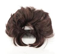 Chignon da donna Chignon spettinato Pezzo for capelli lisci naturali Pettine laterale Clip in Chignon regolabile Pezzo for capelli sintetico for donna Pezzo di capelli disordinato(Dark Brown Mixed Dar