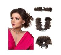 Chignon da donna Chignon spettinato Pezzo for capelli lisci naturali Pettine laterale Clip in Chignon regolabile Pezzo for capelli sintetico for donna Pezzo di capelli disordinato(Medium Brown)