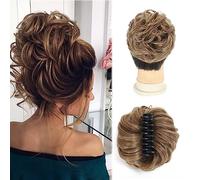 Chignon da donna con clip, ondulati e ricci, chignon, capelli ondulati e ondulati, coda di cavallo sintetica (#)