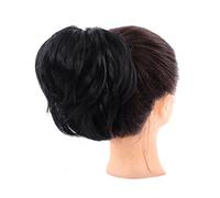 Chignon da donna Estensione coda di cavallo Fascia elastica for chignon Scrunchy for donne Ragazze Chignon disordinato Pezzo for capelli Finto Scrunchies for chignon sintetico Corto dritto Ciambella C