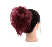 Chignon da donna Estensione coda di cavallo Fascia elastica for chignon Scrunchy for donne Ragazze Chignon disordinato Pezzo for capelli Finto Scrunchies for chignon sintetico Corto dritto Ciambella C