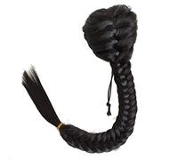 Chignon da donna Estensioni del panino da 20 pollici Coulisse sintetica Clip di coda di cavallo nell'estensione dei capelli Coda di cavallo Treccia di coda di cavallo nera naturale a lisca di pesce Es