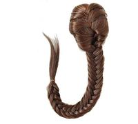 Chignon da donna Estensioni per panino da 20 pollici Coulisse sintetica Clip per coda di cavallo nell'estensione dei capelli Coda di cavallo Treccia a lisca di pesce nera naturale Treccia per capel
