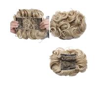 Chignon da donna Pettine sintetico grande con clip nell'estensione dei capelli ricci Chignon Pezzi di capelli Donna Updo Cover Parrucchino Estensione Chignon Estensione del panino(Color:24H613)