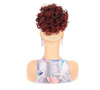 Chignon Da Donna Pezzo Corto Riccio Coda Di Cavallo Estensione Coulisse Elastica Panini Per Capelli Ricci Ondulati Sciolti Estensioni A Soffio Per Capelli Sintetici LSFB01-1BTBG
