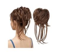 Chignon da donna Pezzo for capelli con chignon spettinato, estensioni for chignon con capelli ricci e ondulati con code dritte, pezzi for capelli sintetici con coda di cavallo Pezzo di capelli disordi