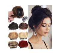 Chignon da donna Posticci for capelli con chignon spaziale, mini artiglio, clip in chignon, orecchie di gatto spettinate, extension for capelli, chignon a ciambella Pezzo di capelli disordinato(Dark B
