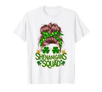Chignon da Donna Shenanigans Squad San Patrizio Irlandese disordinato Maglietta