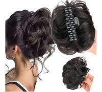 Chignon da donna, sintetico, resistente al calore, clip per capelli gonfi, per acconciatura rapida, leggero, 55 g, look naturale, per tutti i giorni, feste, accessorio per chignon sintetico (2)