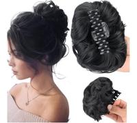 Chignon da donna, sintetico, resistente al calore, con clip per acconciatura rapida, leggero, 55 g, look naturale, per tutti i giorni, feste, accessorio per chignon sintetico (1)