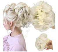 Chignon da donna, sintetico, resistente al calore, con clip per acconciatura rapida, leggero, 55 g, look naturale, per tutti i giorni, feste, accessorio per chignon sintetico (60)