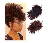 Chignon Disordinato Afro Sbuffo Alto Chignon Sintetico Coda di Cavallo Coulisse con Frangetta Corto Riccio Crespo Coda di Cavallo Clip nelle Estensioni dei Capelli per le Donne Chignon Veri Capel