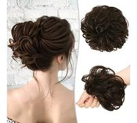 Chignon disordinato al 100% umano, con rose disordinate, da donna, veri scrunchies, extension per chignon (biondo misto biondo scuro)