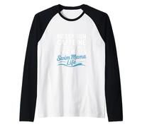 Chignon disordinato Caffeina Cloro Odore Nuotare Mamma Vita Nuoto Maglia con Maniche Raglan