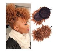 Chignon Disordinato Capelli Ricci Coda di Cavallo Clip nelle Estensioni dei Capelli per le Donne Chignon Afro Alto Sbuffo Capelli Sintetici Coda di Cavallo con Coulisse con Frangetta Chignon Corti C