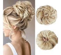 Chignon disordinato, capelli ricci ondulati sintetici, per donne e ragazze, estensioni grandi marroni per matrimoni e feste (55G)