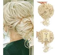 Chignon disordinato con clip, ondulati e ricci, chignon, capelli arricciati, coda di cavallo sintetica, per donne e ragazze