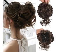 Chignon disordinato con clip, ondulati e ricci, chignon, capelli arricciati, coda di cavallo sintetica, per donne e ragazze