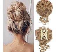 Chignon disordinato con clip, ondulati e ricci, chignon, capelli arricciati, coda di cavallo sintetica, per donne e ragazze