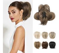 Chignon disordinato, extension per chignon corto, con clip e filo metallico pieghevole, per donne, biondo chiaro