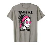 Chignon disordinato Ragazza Donna Quilting Cucito Capelli Don't Care Maglietta