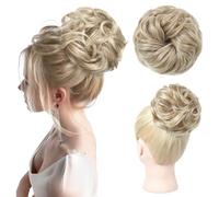 Chignon disordinato, spesso e arruffato, elastico per chignon, da donna, extension sintetiche per coda di cavallo, accessori per chignon, biondo con riflessi