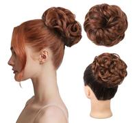 Chignon disordinato, spesso e arruffato, elastico per chignon, da donna, extension sintetiche per coda di cavallo, accessori per chignon, biondo con riflessi