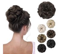 Chignon disordinato, spesso e arruffato, elastico per chignon, da donna, extension sintetiche per coda di cavallo, accessori per chignon, biondo con riflessi