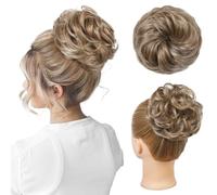Chignon disordinato, spesso e arruffato, elastico per chignon, da donna, extension sintetiche per coda di cavallo, accessori per chignon, biondo con riflessi