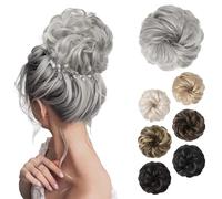 Chignon disordinato, spesso e arruffato, elastico per chignon, da donna, extension sintetiche per coda di cavallo, accessori per chignon, biondo con riflessi