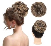 Chignon disordinato, spesso e arruffato, elastico per chignon, da donna, extension sintetiche per coda di cavallo, accessori per chignon, biondo con riflessi