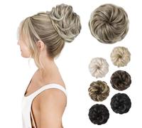 Chignon disordinato, spesso e arruffato, elastico per chignon, da donna, extension sintetiche per coda di cavallo, accessori per chignon, biondo con riflessi