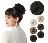 Chignon disordinato, spesso e arruffato, elastico per chignon, da donna, extension sintetiche per coda di cavallo, accessori per chignon, biondo con riflessi