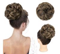 Chignon disordinato, spesso e arruffato, elastico per chignon, da donna, extension sintetiche per coda di cavallo, accessori per chignon, biondo con riflessi