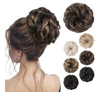 Chignon disordinato, spesso e arruffato, elastico per chignon, da donna, extension sintetiche per coda di cavallo, accessori per chignon, biondo con riflessi