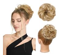 Chignon disordinato, spesso e arruffato, elastico per chignon, da donna, extension sintetiche per coda di cavallo, accessori per chignon, biondo con riflessi