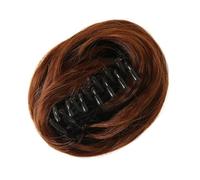 Chignon disordinato umano con clip, capelli sintetici disordinati, chignon ondulati e ricci, extension per coda di cavallo da donna (marrone chiaro)