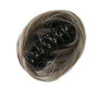 Chignon disordinato umano con clip, capelli sintetici disordinati, chignon ondulati e ricci, extension per coda di cavallo da donna (marrone chiaro)