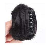 Chignon disordinato umano con clip, capelli sintetici disordinati, chignon ondulati e ricci, extension per coda di cavallo da donna (marrone chiaro)