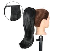 Chignon Estensioni dei capelli a coda di cavallo dritte sintetiche da 18 pollici Parrucca Bun Wrap Clip for barrette a coda di cavallo for accessori for capelli da donna Panino(T1B/613)