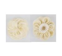 Chignon, Extension for chignon spettinato sintetico, chignon soffice, design a nido d'uccello, ondulato retrattile per donna(White)
