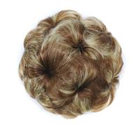 Chignon Extension Pettine Clip on Dutt Marrone Biondo capelli sintetici a forma di fiore per acconciatura rapida (marrone + biondo)