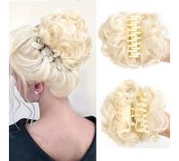 Chignon Facile per Capelli Pezzo per Chignon Spettinato per Acconciature Raccolte, Eleganti Fermaglio a Artiglio per Capelli Spessi per Donne, Morbidi Pezzi per Capelli Sintetici Finti(15#)