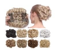Chignon, Fermagli for capelli a pettine grande for extension sintetiche e chignon ricci per donna(Gold)