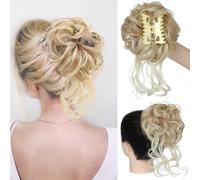 Chignon, Fermaglio for capelli a forma di anello soffice da donna - accessorio for a bocciolo fiore,per l'uso quotidiano(Light gold)