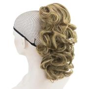Chignon Finto 1 pz coda di cavallo ricci capelli sintetici biondi ombre clip nelle estensioni dei capelli piccola coda di cavallo capelli su clip chignon(#144)