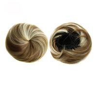 Chignon Finto 2 pezzi di extension for capelli sintetici resistenti al calore, 30 g, chignon ricci, coulisse, elastico, ciambella(12CH613)