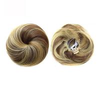 Chignon Finto 2 pezzi di extension for capelli sintetici resistenti al calore, 30 g, chignon ricci, coulisse, elastico, ciambella(12CH24)
